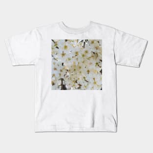 White Plum Blossom Background Kids T-Shirt